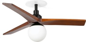 Lustra cu Ventilator incastrat tavan cu telecomanda KLIM S 92,5cm, negru/ nuc