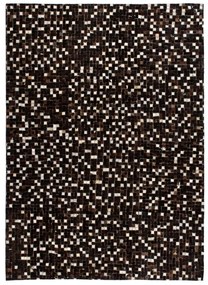 vidaXL Covor piele naturală, mozaic, 120x170 cm, pătrate, negru/alb