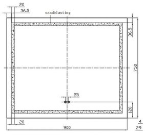 Oglinda dreptunghiulara 90 cm cu iluminare LED si dezaburire, Fluminia, Ando 900x750x35 mm