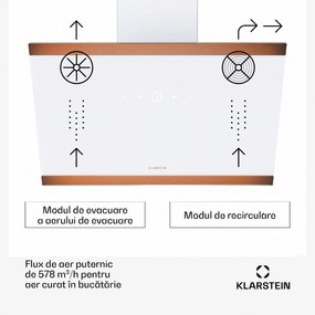 Klarstein FlashLine 60 hotă de bucătărie, A++, 578 m³/h, 3 trepte, touch control, silențioasă, LED, evacuare/recirculare, 100 W
