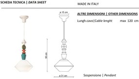 Pendul ceramic design italian realizat manual LARIAT H-56cm