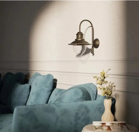 Aplica de perete stil nautic din alama si sticla Al Mare