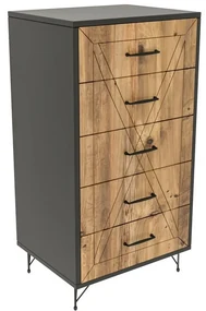 Comodă Planet Anthracite and Oak