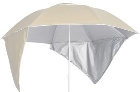 vidaXL Umbrelă soare de plajă cu pereți laterali, nisipiu, 215 cm