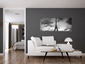 Tablou - Turnul Eiffel și mașina roșie (120x50 cm)
