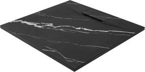 Cadita dus patrata negru imitatie marmura Carrara Rea Bazalt 90x90 cm