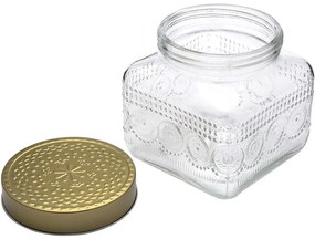 Altom Set de borcane din sticlă cu capac auriu Daisy 1,3 l, 4 buc., 1,3 l