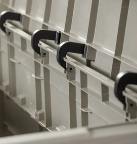 WOODYS Garden cutie de depozitare din plastic 280 L, gri des