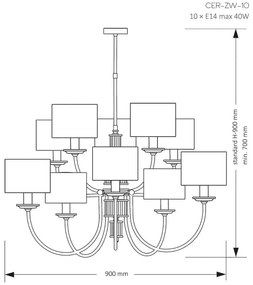 Candelabru 10 brate elegant design modern Cero