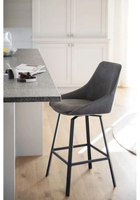 Scaune de bar gri 2 buc. (înălțime șezut 65 cm) Alison – Rowico