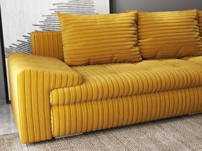 Colțar extensibil dumonde cu ladă de depozitare si sezut confortabil din spuma high-density, Leonardo Ambience Mustar 260x185 cm II