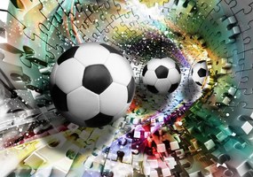 Fototapet - Mingi de fodbal în 3D puzzle (152,5x104 cm), în 8 de alte dimensiuni noi
