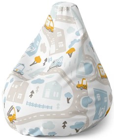 Sac de șezut Pear trasee cu trafic - pentru copii, colorat