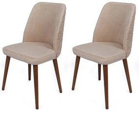 Set de scaune de sufragerie Tutku Cream andWalnut, 2 buc.