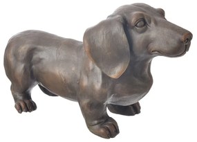 InDecor Dachshund din ceramică maro, 43 x 19 x 26cm