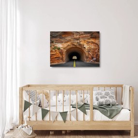 Tablou pe sticlă - tunel în stâncă (70x50 cm)