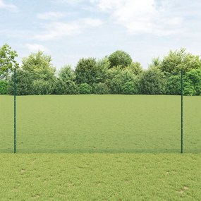 vidaXL Gard cu plasă sudată cu 11 posturi U Verde 1.5x25 m Oțel