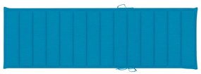 Sezlong de gradina cu perna, lemn masiv de acacia 1, Albastru, 200 x 63 x 85 cm