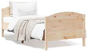 vidaXL Cadru de pat fără saltea, 75x190 cm, lemn masiv de pin