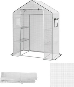 Outsunny Acoperire de Înlocuire Greenhouse Walk-in din PE cu Ușă Rulantă și Ferestre, 143 x 70 x 190cm, Verde | Aosom Romania
