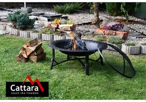 Șemineu portabil cu capac Cattara Teide, ø 88,5 cm, negru