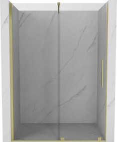 Mexen Velar uși de duș glisante 140 cm, transparente, aurii mat - 871-140-000-01-55