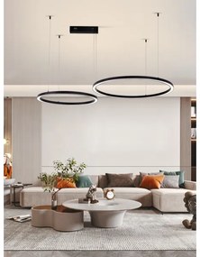Lustră LED dimabilă Immax NEO 07216L FINO 93W/230V 60/80 cm negru Tuya + telecomandă