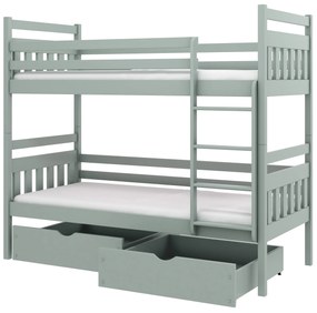 Pat etajat pentru copii 90 cm Aras (grafit). 615006
