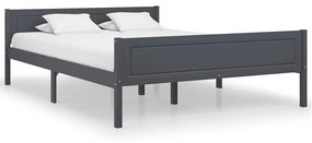 322126 vidaXL Cadru de pat, gri, 120x200 cm, lemn masiv de pin