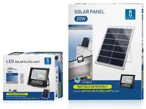 Proiector LED solar dimabil Aigostar LED/60W/3,2V IP67 + telecomandă