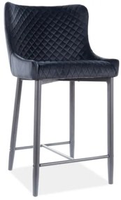 Barová stolička COLIN B H-2 VELVET čierny rám/čierny BLUVEL19