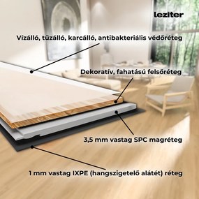 Pardoseală laminată din vinil SPC Leziter Monte Carlo Oak
