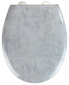 Capac WC cu închidere lentă Wenko Easy Concrete, 44,5 x 37 cm