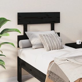 Tablie de pat, negru, 93,5x3x81 cm, lemn masiv de pin Negru, 93.5 x 3 x 81 cm, 1