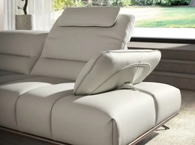 Coltar LUX design italian cu sezlong stanga Cowhide gri deschis