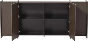 Comodă maro închis cu aspect de lemn de frasin 200x85x44 cm Brock – WOOOD