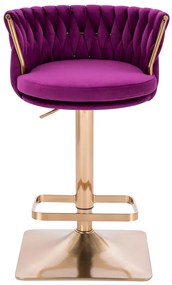HR450KW Scaun Fuksja din Catifea cu Bază Aurie