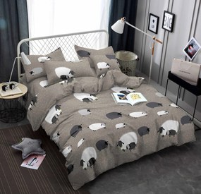 Lenjerie de pat din microfibra Culoare maro, DAINA Dimensiune lenjerie de pat: 2 buc 70 x 90 cm | 200 x 220 cm