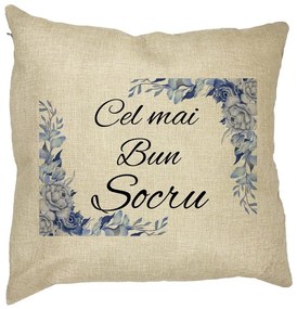 Perna Decorativa pentru Socrul 2, 40x40 cm, Husa Detasabila, Burduf