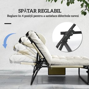 Outsunny Sezlong pliabil cu spatar inclinabil pe 4 nivele, Scaun | Aosom Romania