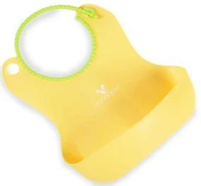 Cangoroo baveta din silicon Baby Bib A.m A.m - galben