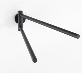 WENKO 24238100 - Suport pentru prosoape BOSIO BLACK, 5,5 x 43 cm, inox/argintiu