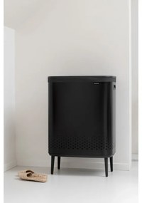 Cos de rufe Brabantia Bo 1004177, 2x45 L, Umplere fara deschidere, Orificii aerisire, Picioare reglabile, Negru