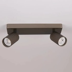 Aplica cu 2 spoturi din aluminiu canelat Anna bronz