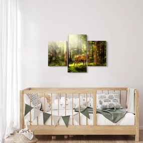 Tablou cu cerbul în pădure (90x60 cm)