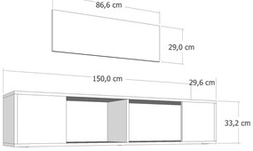 Masă TV Kondor C (alb). 1127732