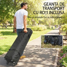 Outsunny Pavilion 3x4,3m, Acoperiș UPF50+, Pereți, Geantă cu Roți, Tenda Grădină, Maro Nisipiu | Aosom Romania