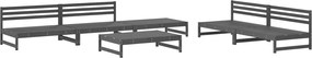 vidaXL Set mobilier relexare de grădină, 6 piese, gri, lemn masiv pin