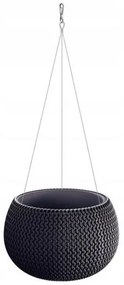 Ghiveci decorativ cu lant, rotund, antracit, 23.9x16.1 cm, Splofy Bowl WS
