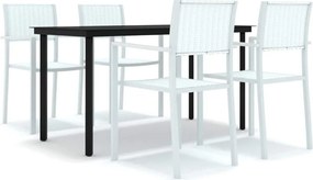 vidaXL Set de mobilier de grădină, alb, 5 piese